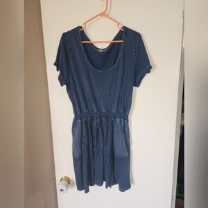 Falls Creek Blue Sundress Short Sleeve Scoop Neck